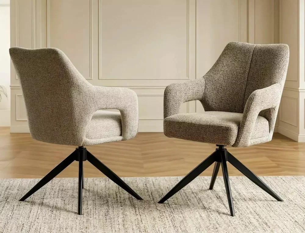 Scaun OLSEN NOELLE – 48x59x86 cm, bej / negru mat [4]