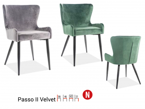 Scaun Passo II Velvet Verde – l43 x A46 x H86 cm [3]