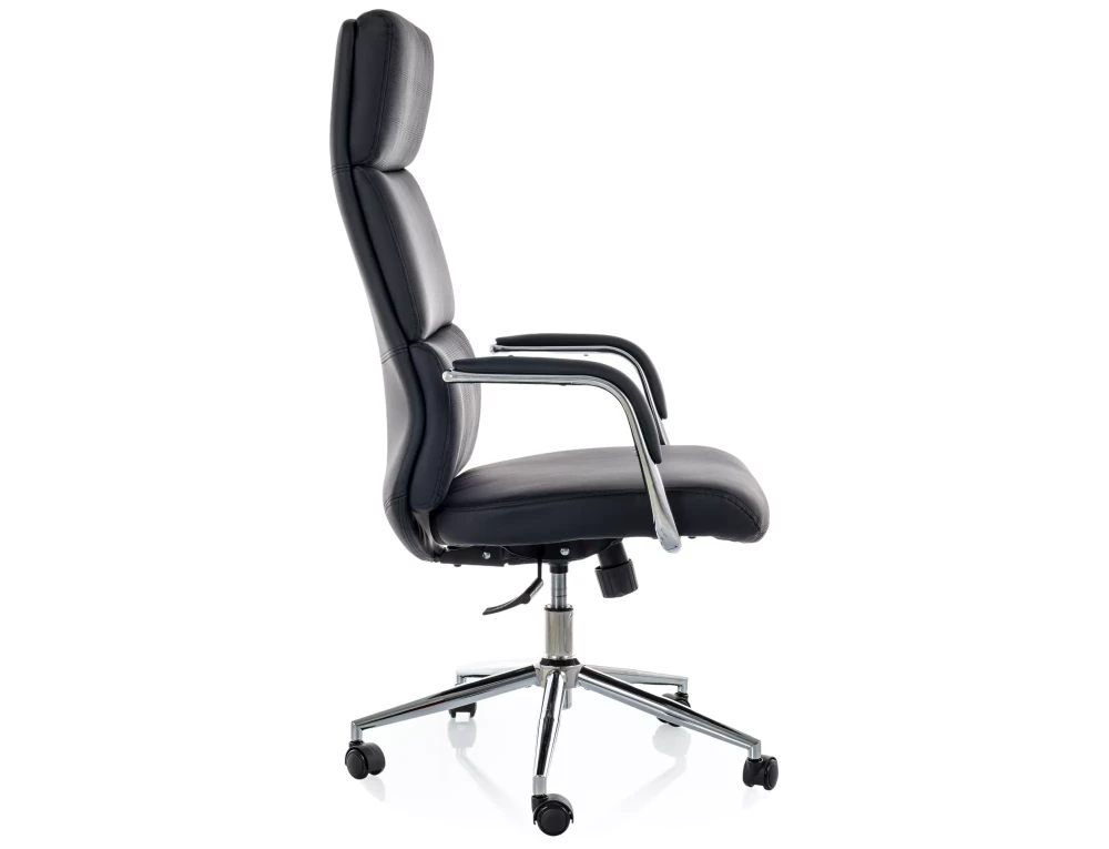 Scaun Q-03 – H119-127xL65xA71 cm, negru / argintiu, piele ecologică / metal [2]