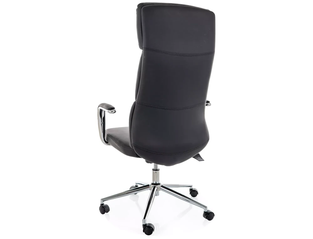 Scaun Q-03 – H119-127xL65xA71 cm, negru / argintiu, piele ecologică / metal [3]