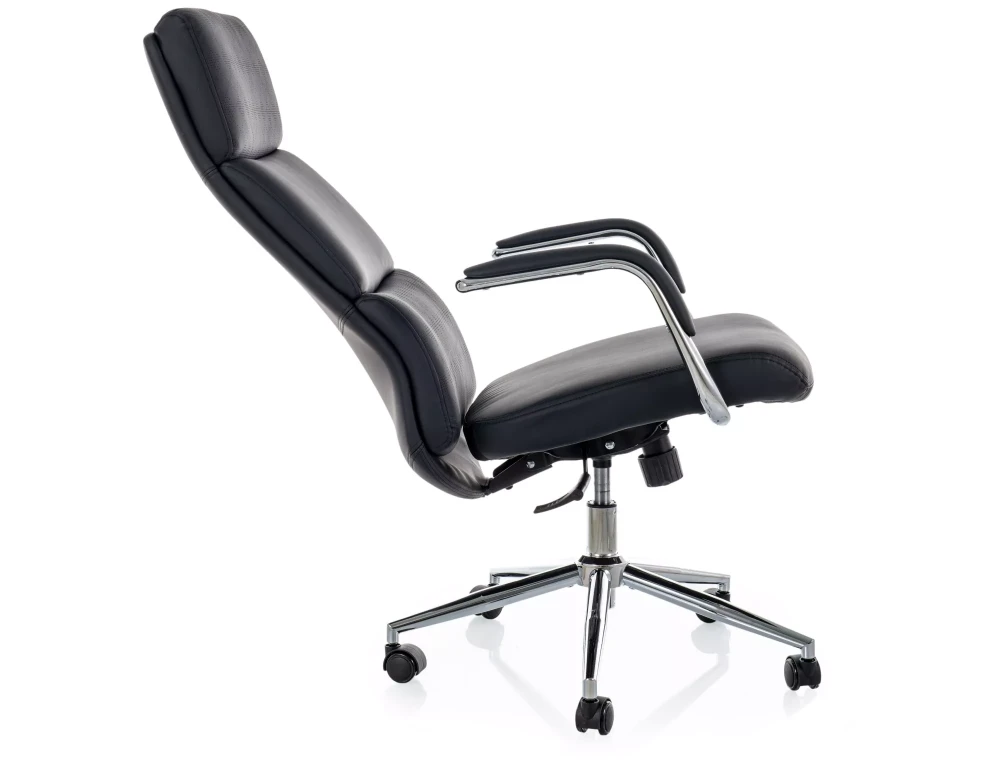 Scaun Q-03 – H119-127xL65xA71 cm, negru / argintiu, piele ecologică / metal [4]