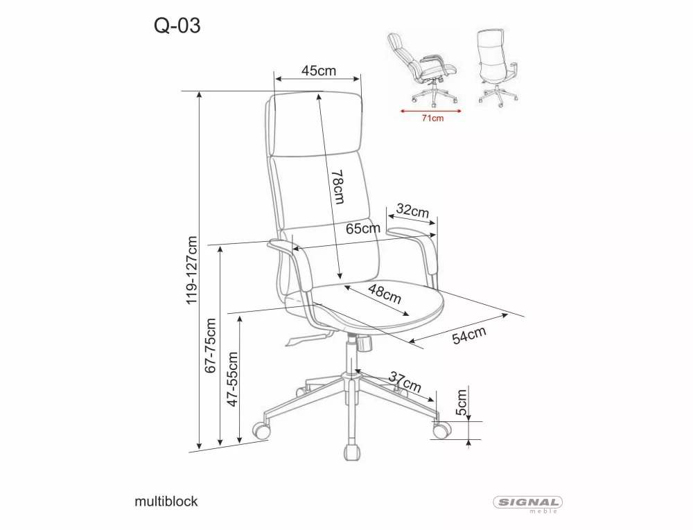 Scaun Q-03 – H119-127xL65xA71 cm, bej / argintiu, piele ecologică / metal [6]