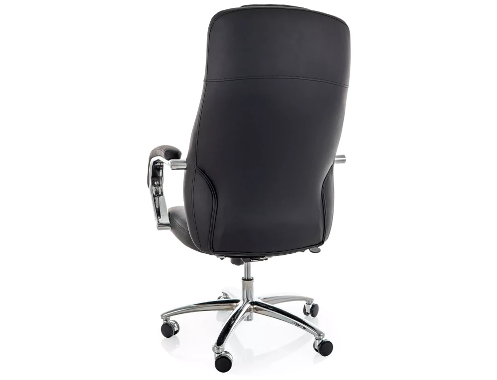 Scaun Q-07 – H116-124xL68xA75 cm, negru / argintiu, piele ecologică / metal [2]
