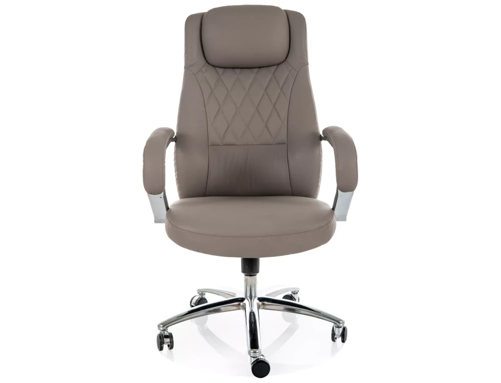 Scaun Q-07 – H116-124xL68xA75 cm, gri / argintiu, piele ecologică / metal [2]