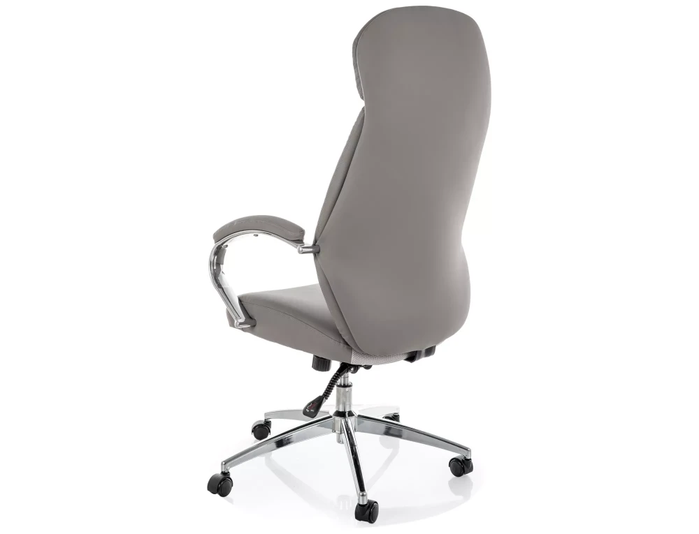 Scaun Q-09 – H118-126xL64xA63 cm, gri / argintiu, piele ecologică / metal [4]