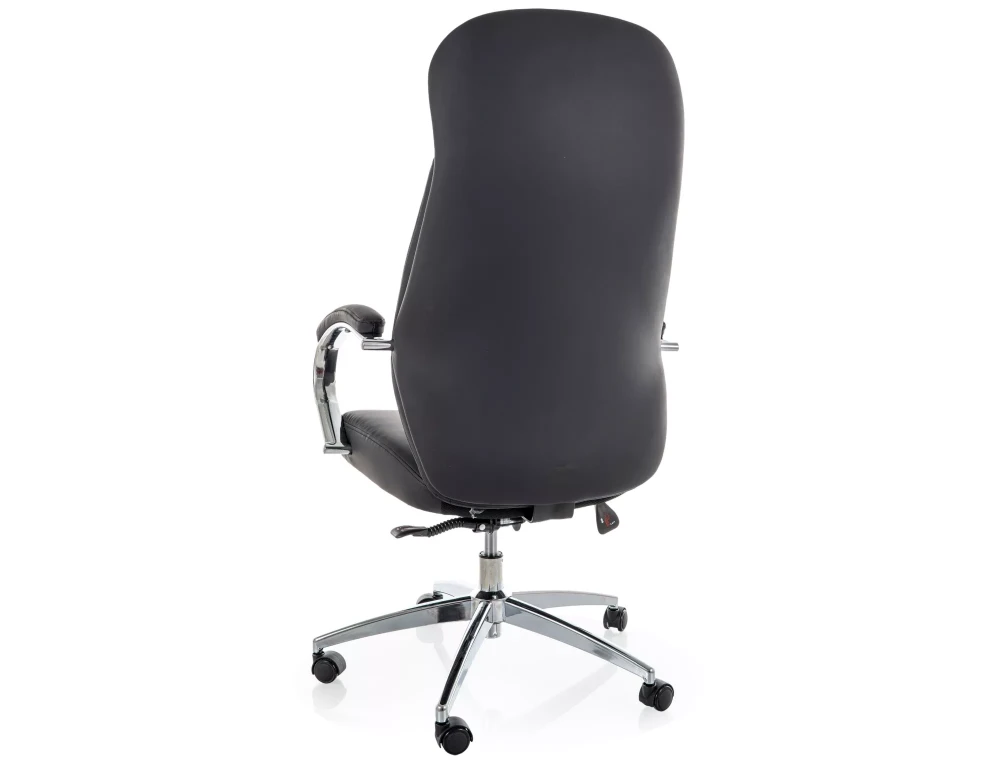 Scaun Q-09 – H118-126xL64xA63 cm, negru / argintiu, piele ecologică / metal [2]