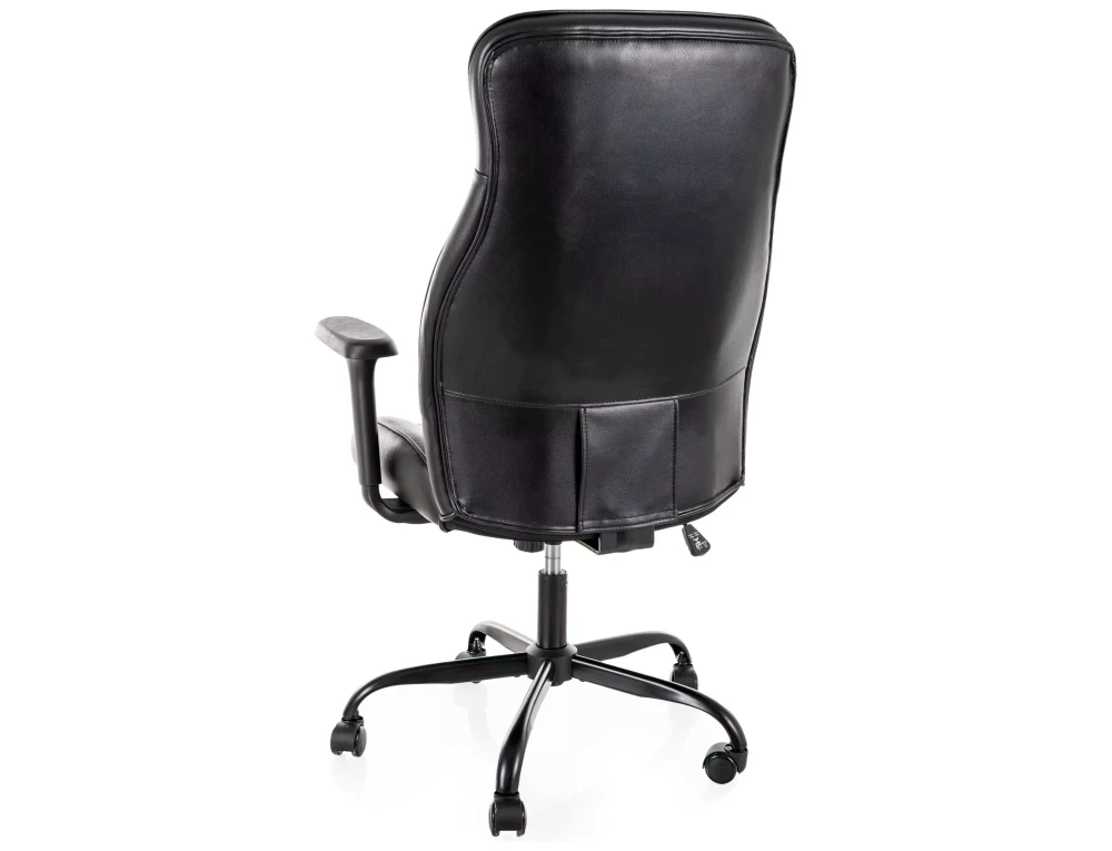 Scaun Q-093 – H112-122xL70xA69 cm, negru / negru, piele ecologică / metal [2]