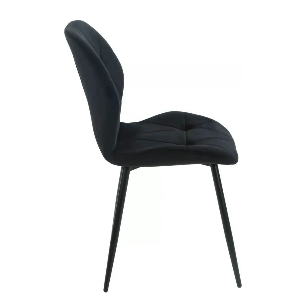 Scaun RICK – 48x56x86 cm, negru / negru, stofă catifelată / metal [3]