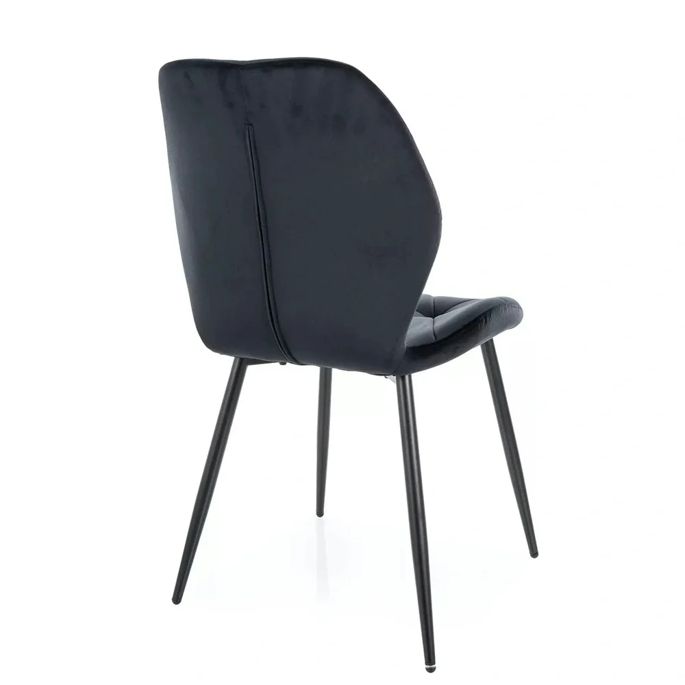 Scaun RICK – 48x56x86 cm, negru / negru, stofă catifelată / metal [4]