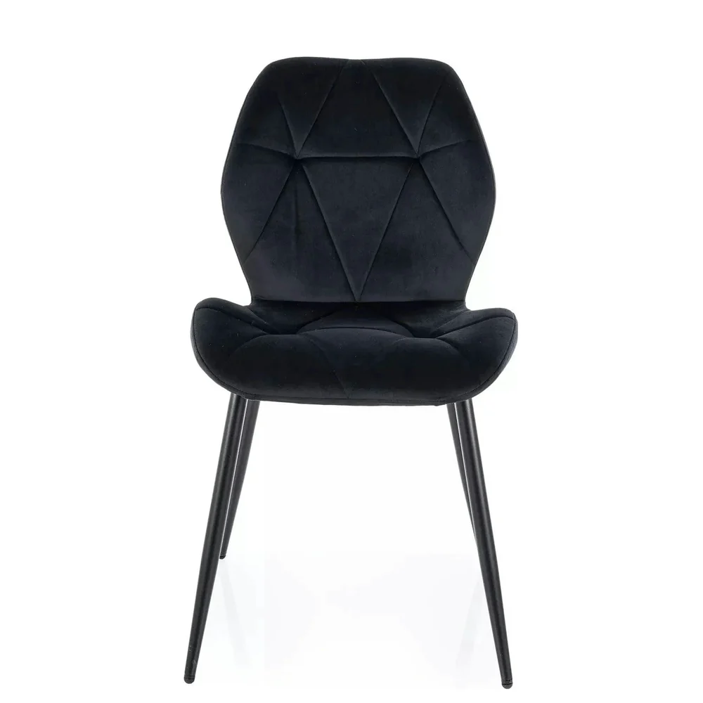Scaun RICK – 48x56x86 cm, negru / negru, stofă catifelată / metal [2]