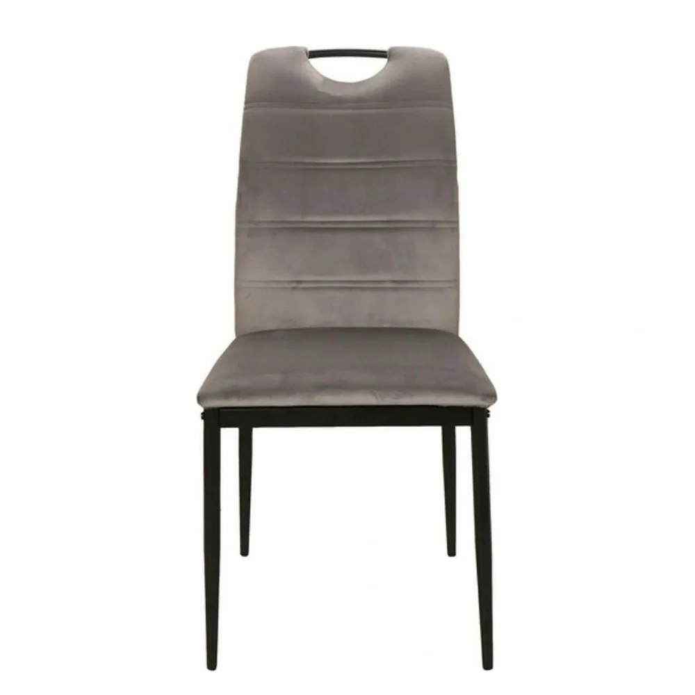Scaun RIP – 44x38x92 cm, gri / negru, stofă catifelată / metal [2]