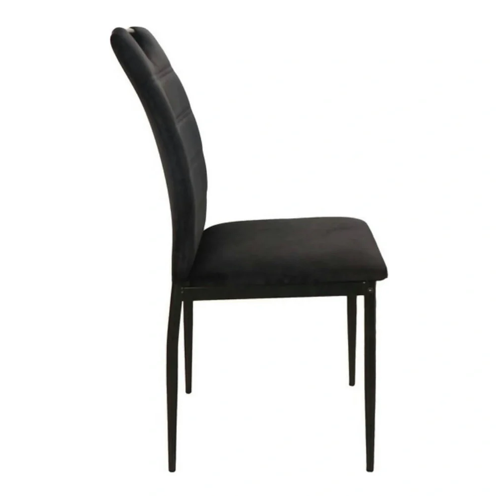 Scaun RIP – 44x38x92 cm, negru, stofă catifelată / metal [2]