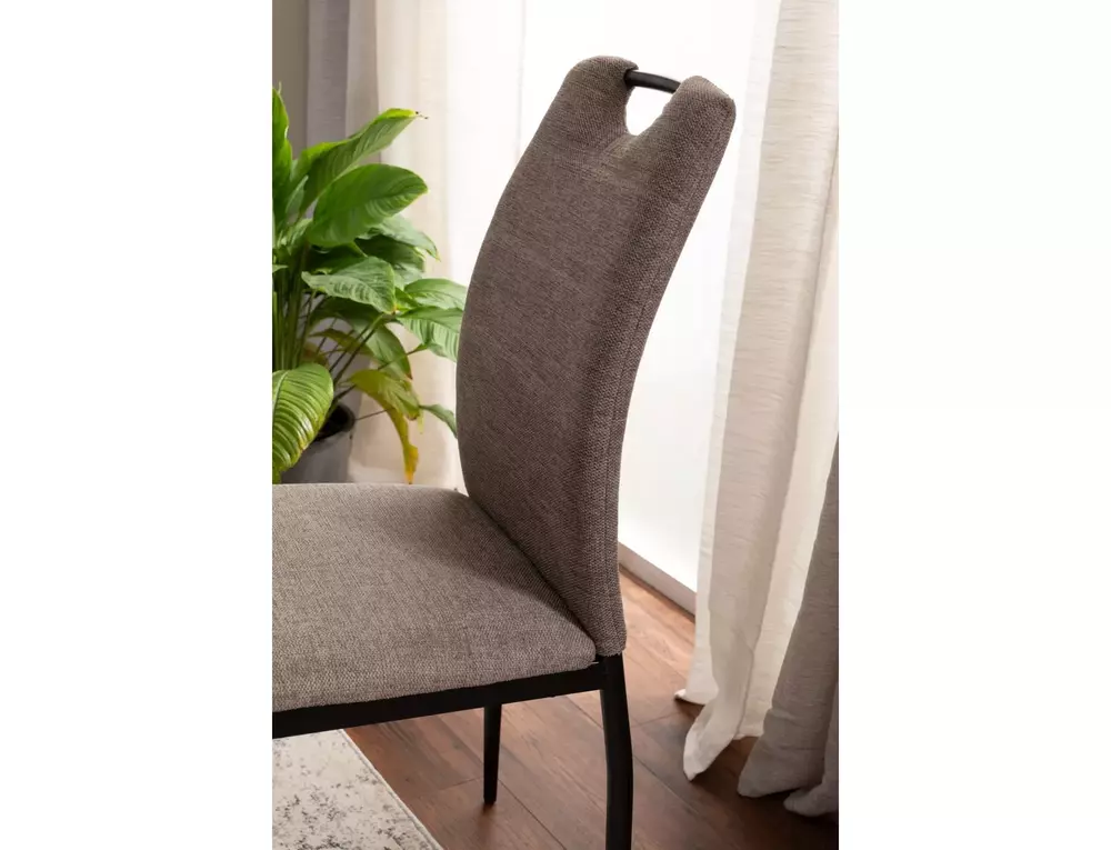 Scaun RIP BREGO – 44x38x92 cm, bej / negru, stofă clasică / metal [3]