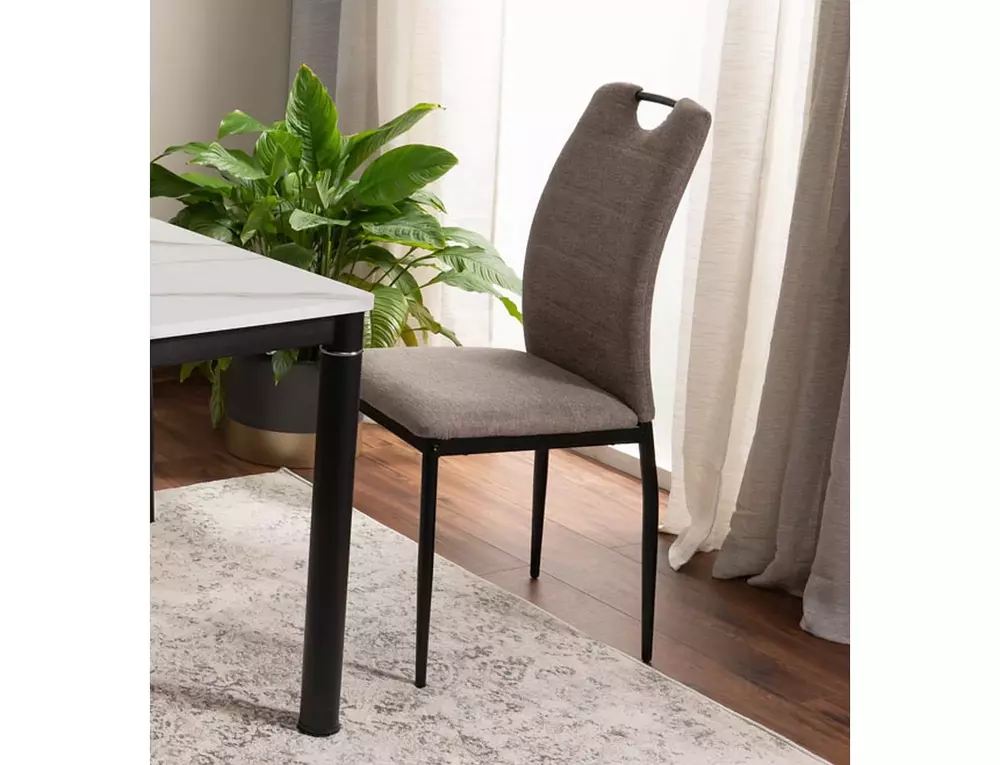 Scaun RIP BREGO – 44x38x92 cm, bej / negru, stofă clasică / metal [4]