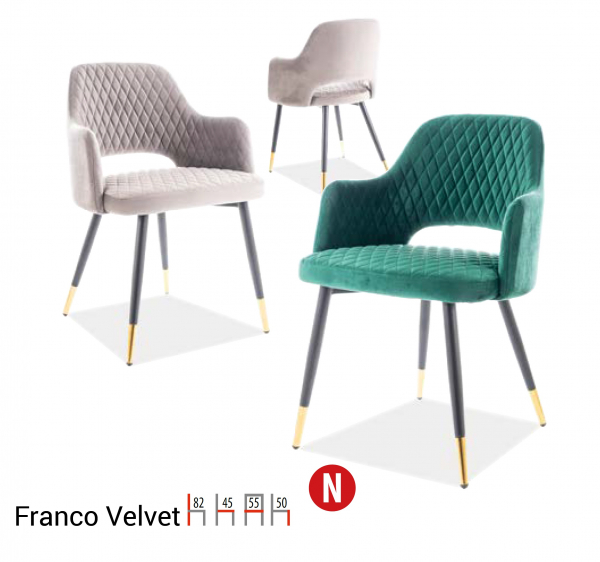 Scaun Franco Velvet Verde – l55 x A45 x H82 cm [2]