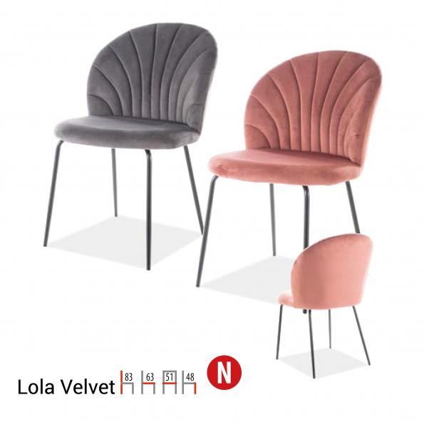 Scaun Lola Velvet Roz  – l51 x A63 x H83 cm [2]