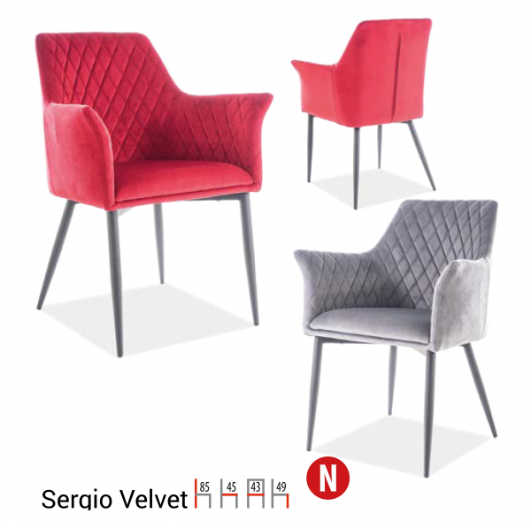 Scaun Sergio Velvet Bordo – l43 x A45 x H85 cm [2]