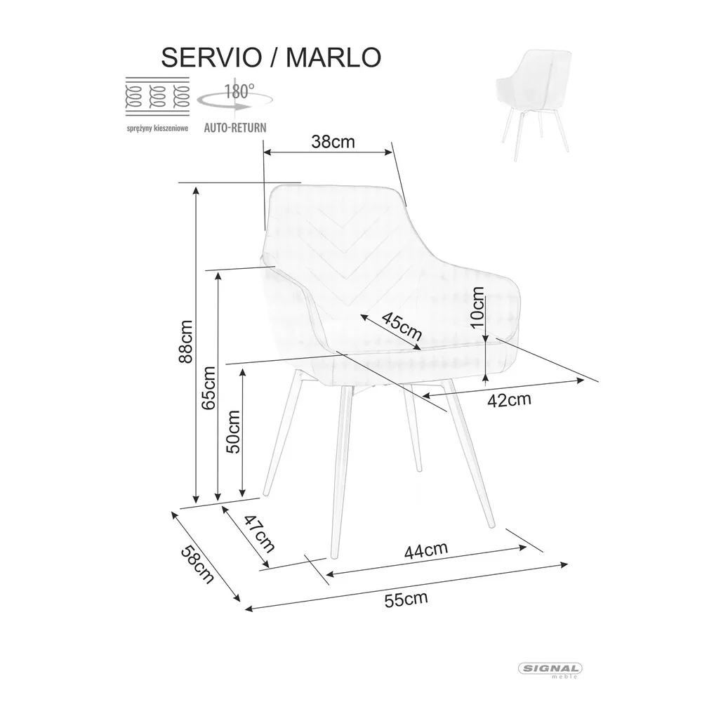 Scaun SERVIO VELVET – 55x58x88 cm, gri inchis/negru [5]
