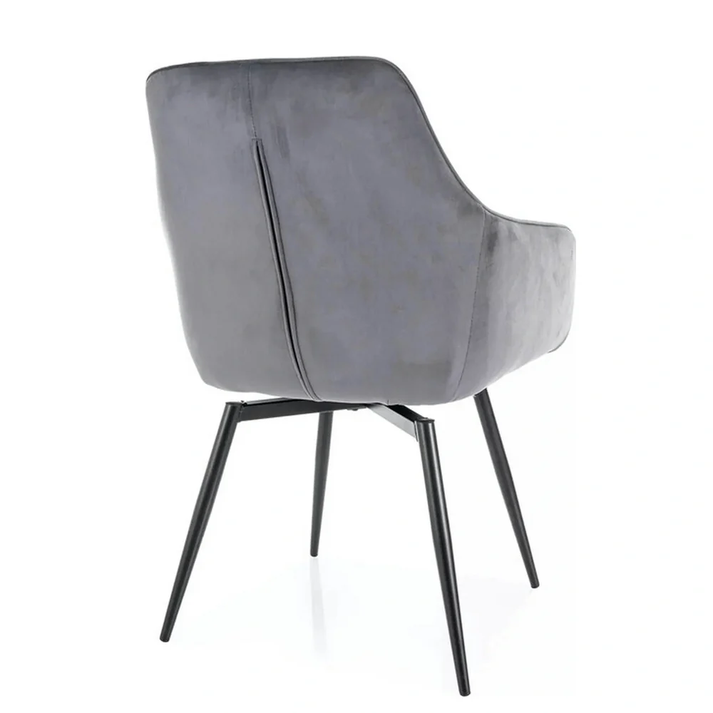 Scaun SERVIO VELVET – 55x58x88 cm, gri inchis/negru [3]