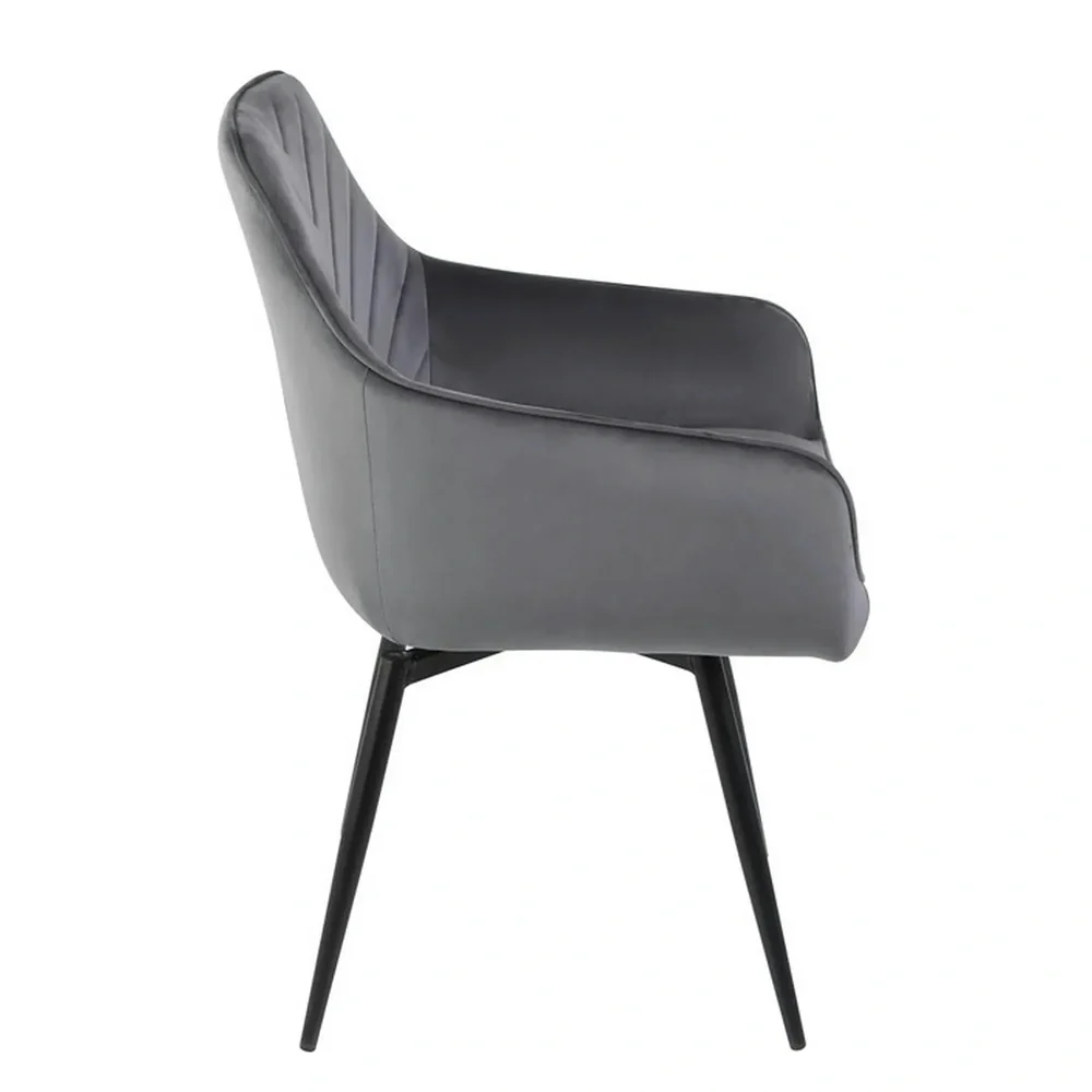 Scaun SERVIO VELVET – 55x58x88 cm, gri inchis/negru [2]