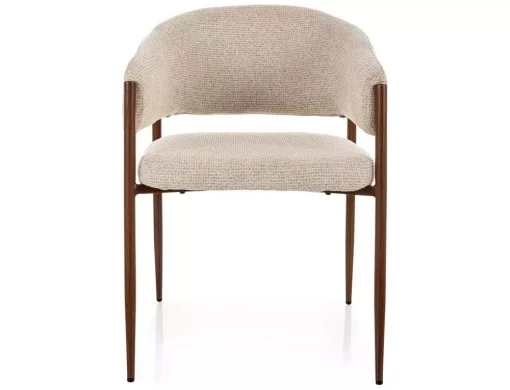 Scaun tapițat Akita D 255 - 59x56x78 cm, bej deschis  / nuc [2]