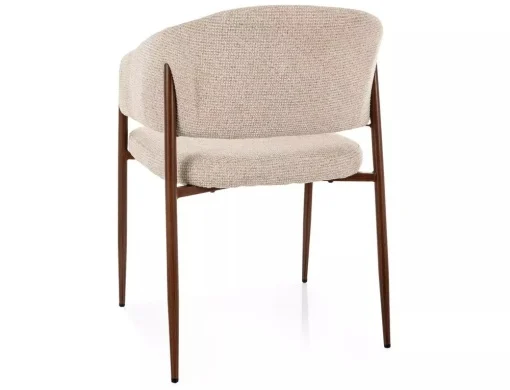 Scaun tapițat Akita D 255 - 59x56x78 cm, bej deschis  / nuc [3]