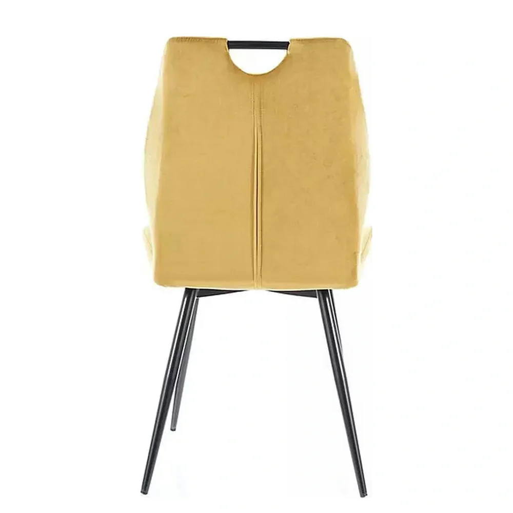 Scaun tapițat ARCO VELVET – 52x44x92 cm,  verde inchis/negru, stofă / metal [3]