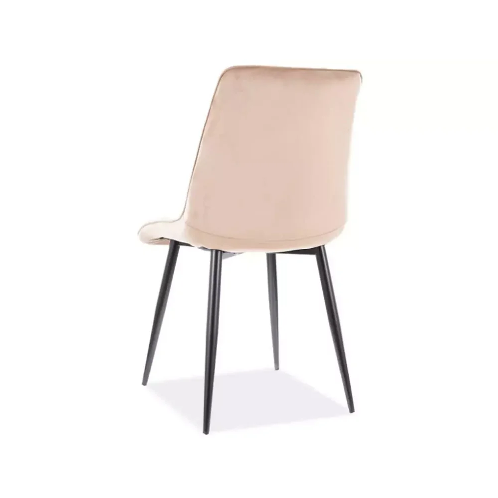 Scaun tapițat CHIC – 50x58x88 cm, bej, catifea / metal [2]