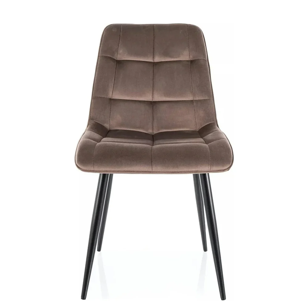 Scaun CHIC – 50x58x88 cm, cappuccino / negru, stofă catifelată / metal [2]