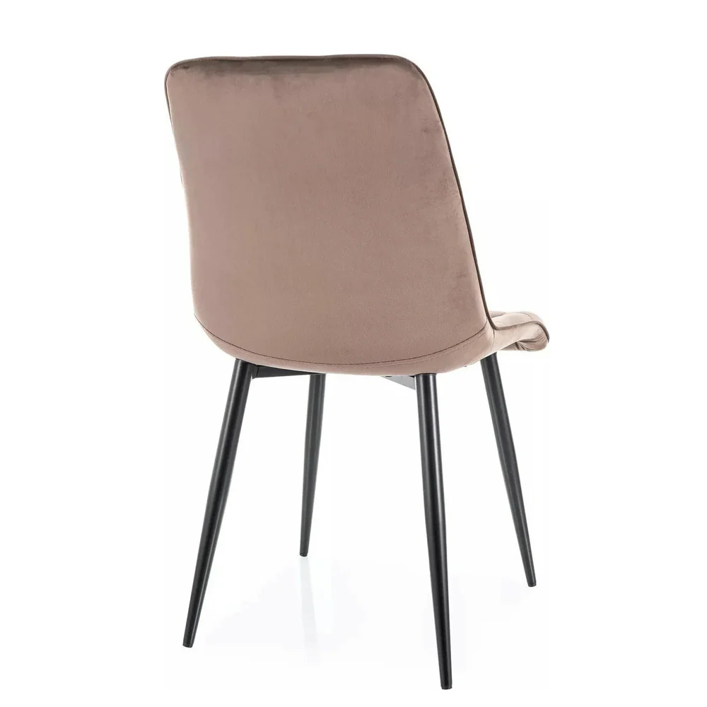 Scaun CHIC – 50x58x88 cm, cappuccino / negru, stofă catifelată / metal [3]