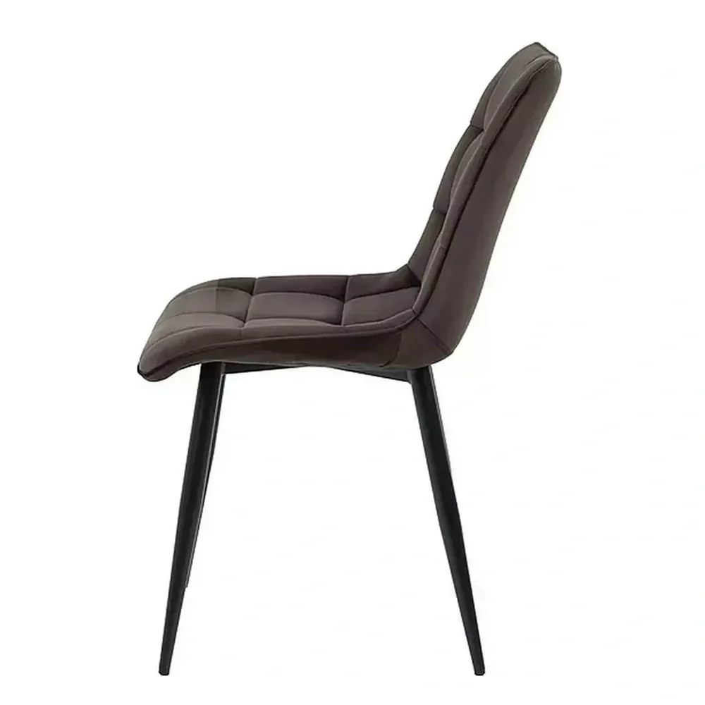 Scaun CHIC – 50x58x88 cm, maro / negru, stofă catifelată / metal [3]