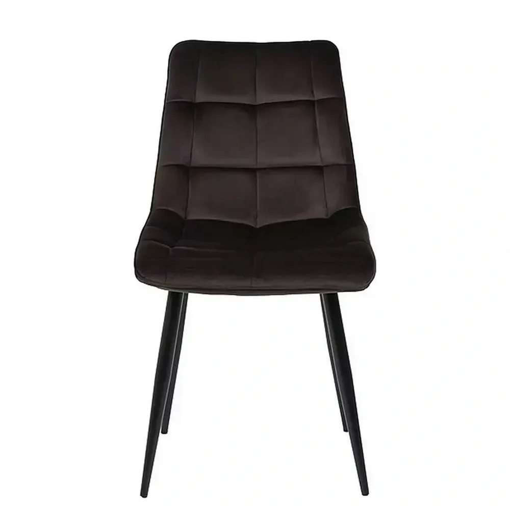 Scaun CHIC – 50x58x88 cm, maro / negru, stofă catifelată / metal [2]