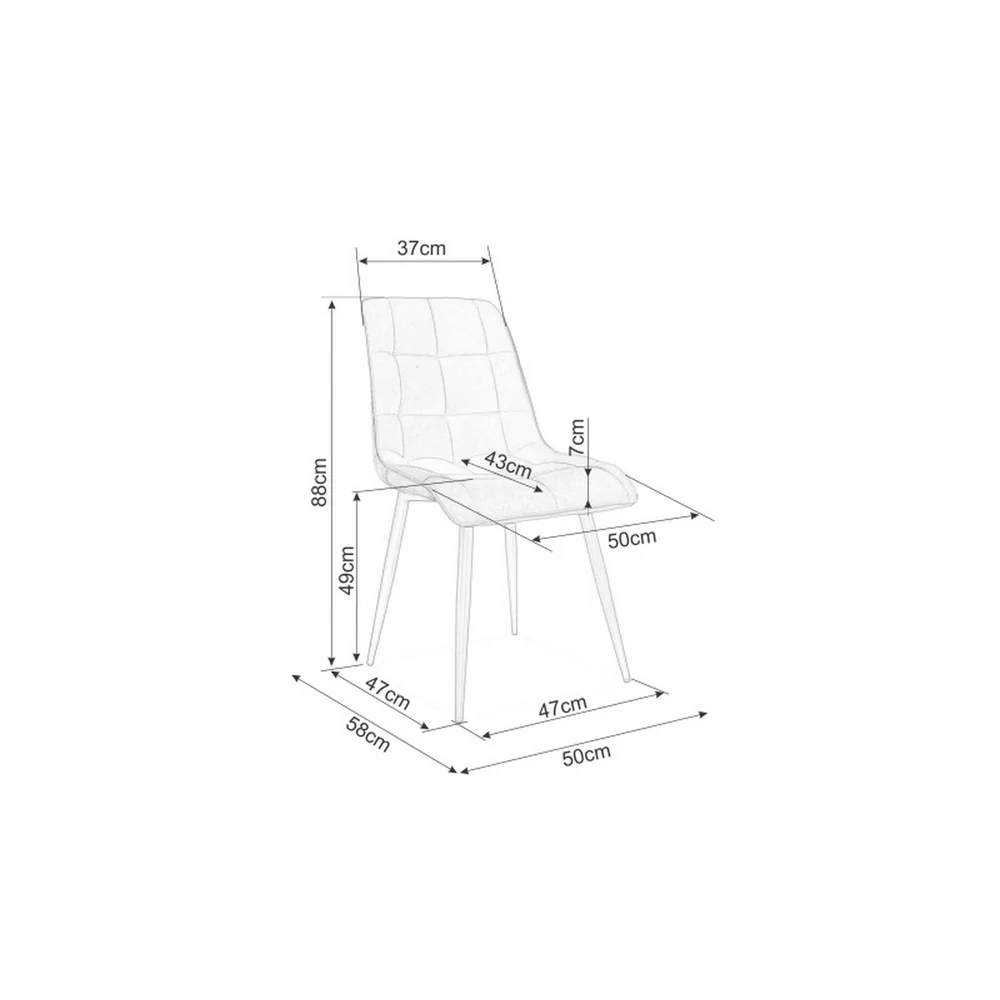 Scaun tapițat CHIC Złoty Velvet– 50x58x88 cm, bej / auriu, stofă / metal [3]