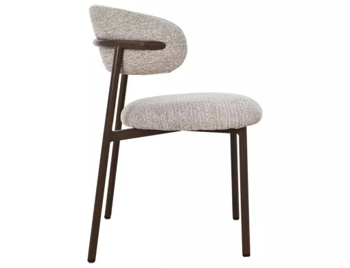 Scaun tapițat Elton II 253 - 56x46x80 cm , bej /nuc [3]