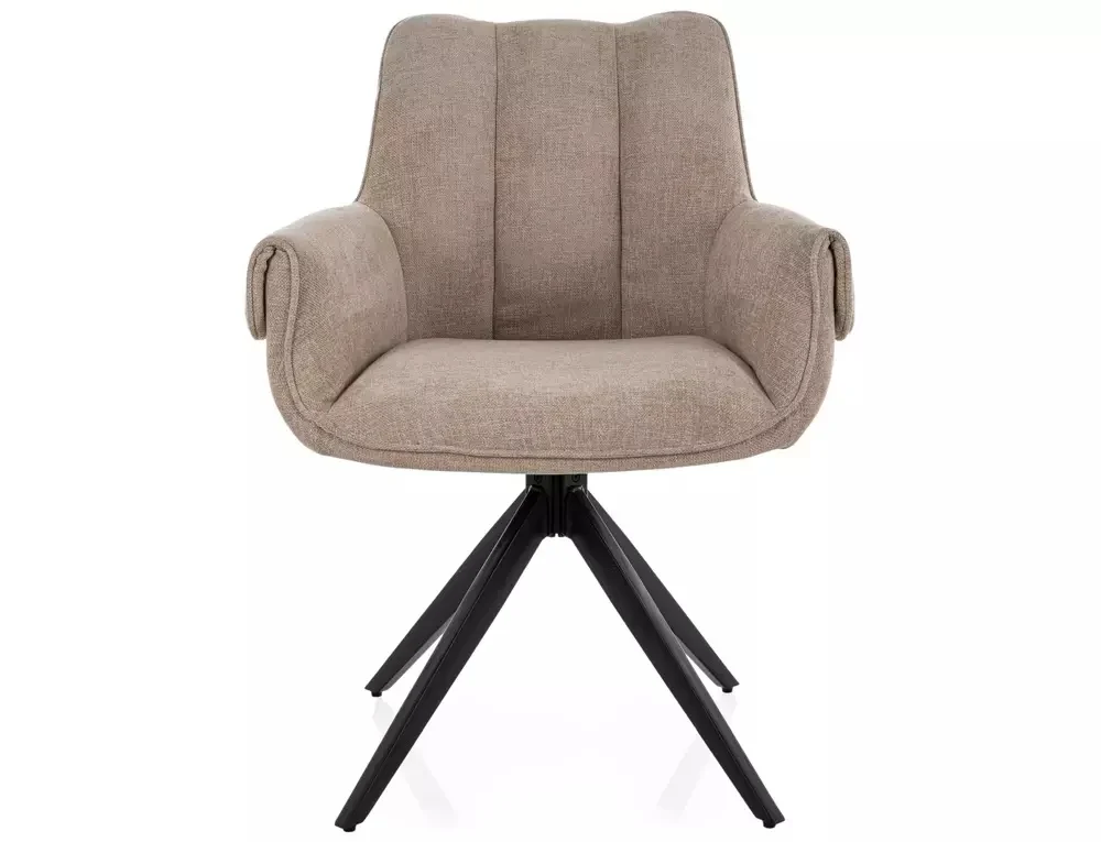 Scaun tapițat GIO – 49x62x86 cm, bej / negru mat [2]
