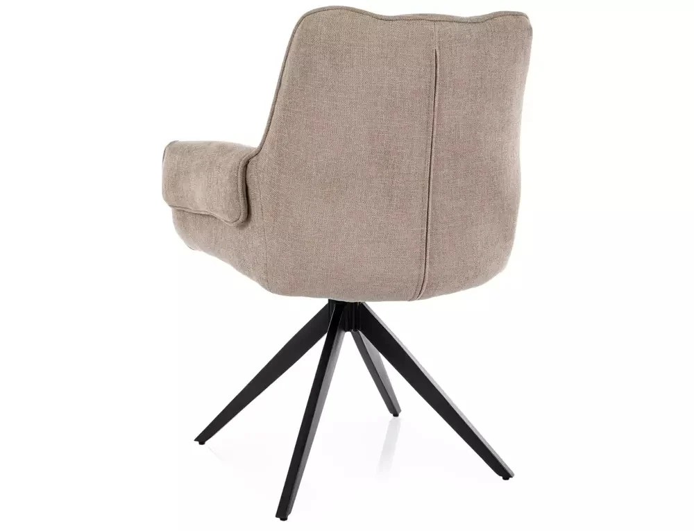 Scaun tapițat GIO – 49x62x86 cm, bej / negru mat [3]