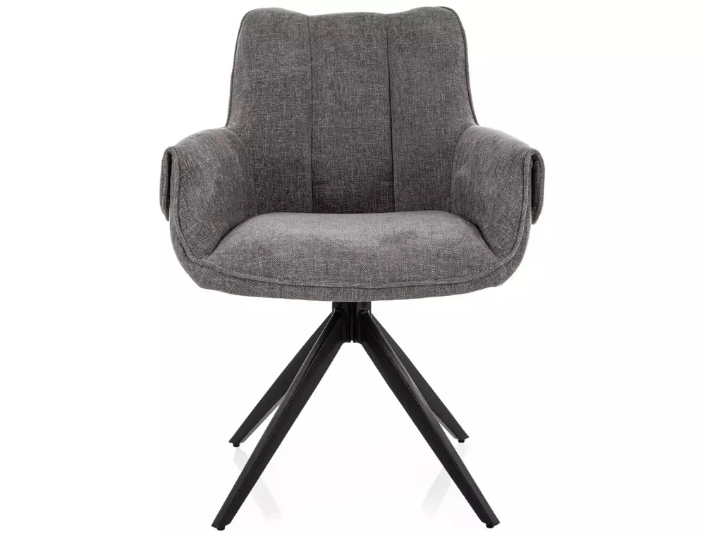 Scaun tapițat GIO – 49x62x86 cm, gri / negru mat [2]