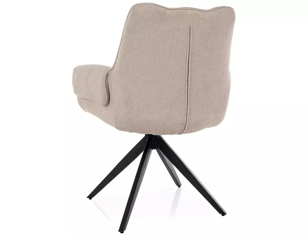 Scaun tapițat GIO – 49x62x86 cm, bej deschis / negru mat [3]