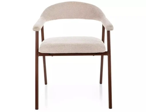 Scaun tapițat Lagos D Raven -  49x57x76 cm, bej deschis 24 / nuc [3]