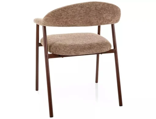 Scaun tapițat Lagos D Raven - 49x57x76 cm, latte 34 / nuc [2]
