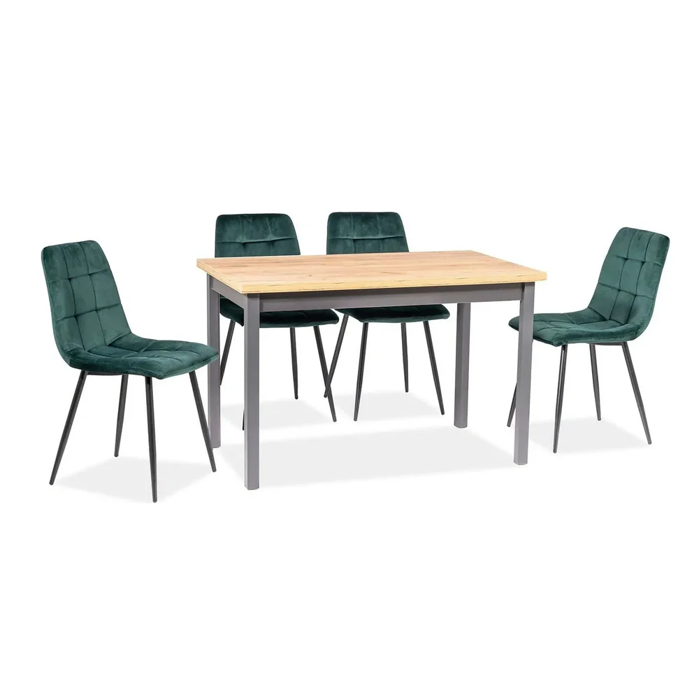 Scaun tapițat MILA – 45x41x86 cm, verde / negru, stofă catifelată / metal [2]