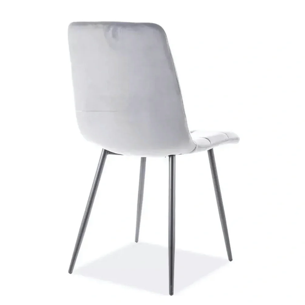 Scaun tapițat MILA – 47x45x87 cm, gri, stofă catifelată / metal [2]