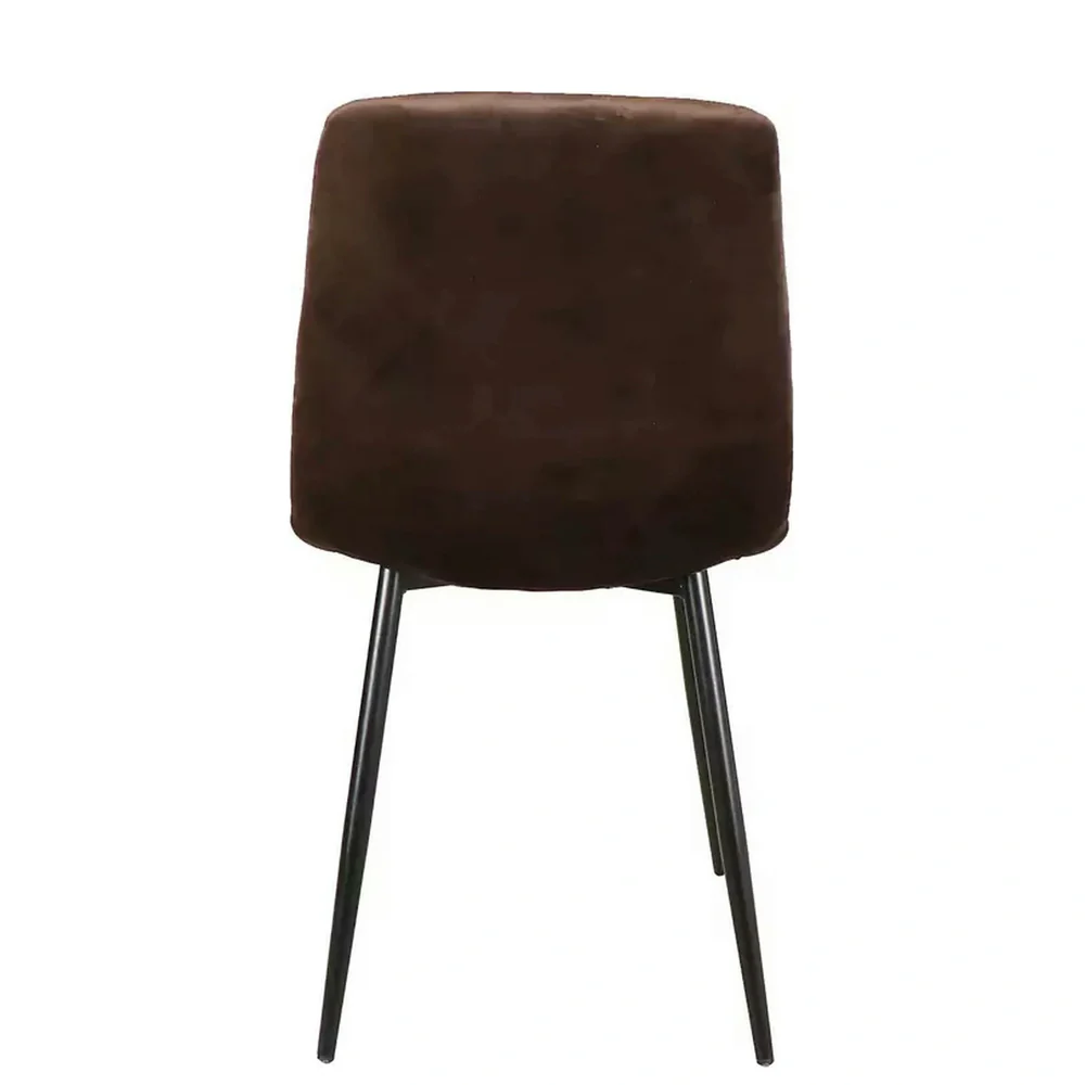 Scaun tapițat MILA – 47x45x87 cm, maro/negru, stofă catifelată / metal [5]