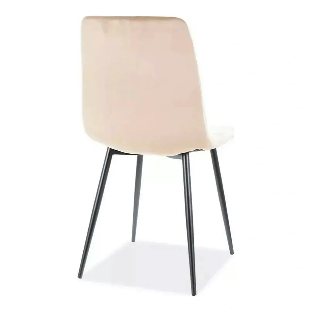 Scaun tapitat MILA, bej/negru, stofa catifelata/metal, 45x41x86 cm [2]
