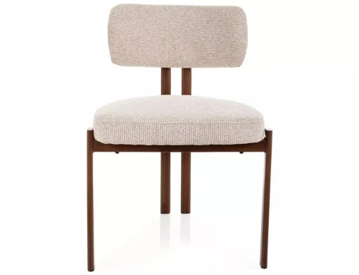 Scaun tapitat Misaki D 255 bej deschis / nuc - H81 cm [2]