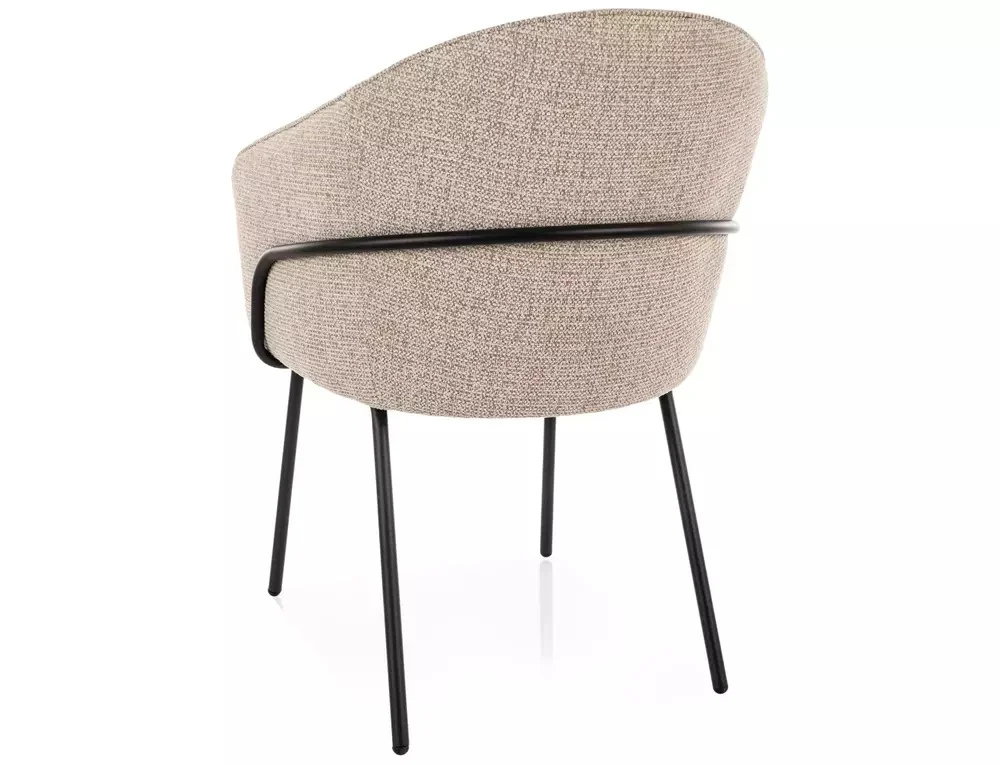 Scaun tapițat NAO NOELLE – 51x60x82 cm, bej 30 / negru mat [2]