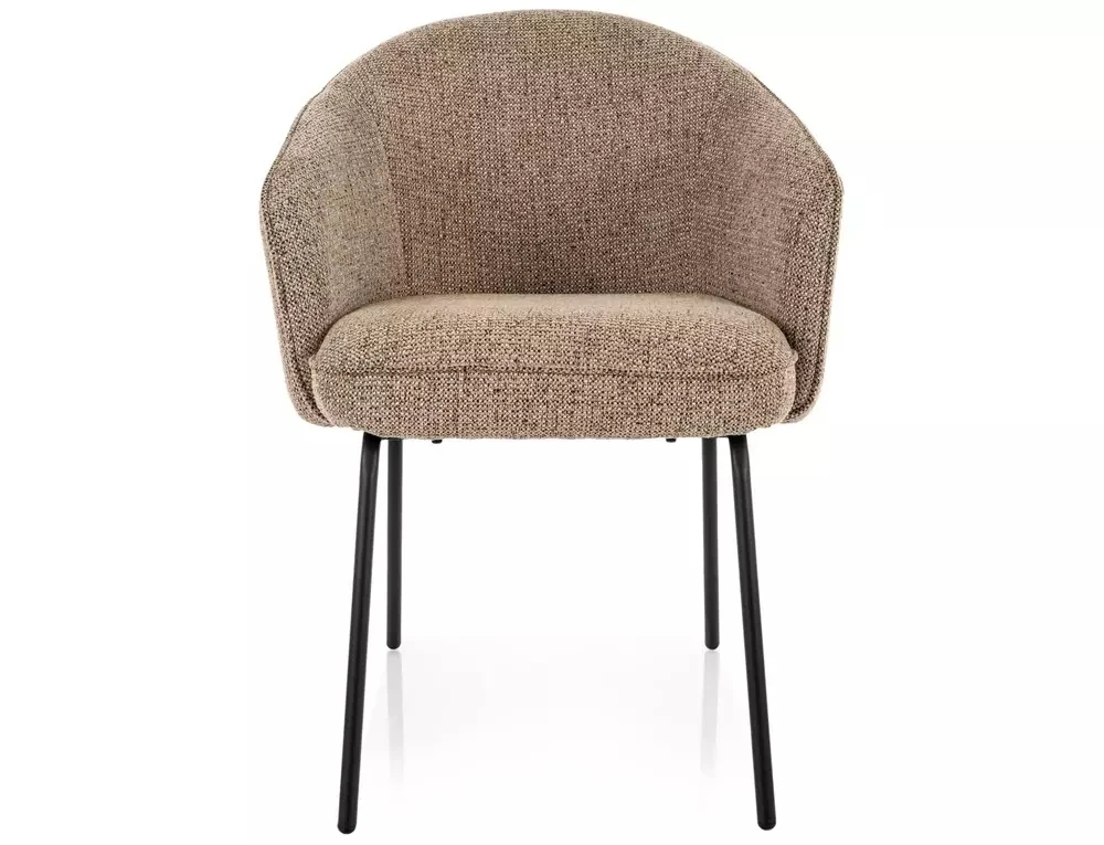 Scaun tapițat NAO NOELLE – 51x60x82 cm, bej inchis / negru mat [3]