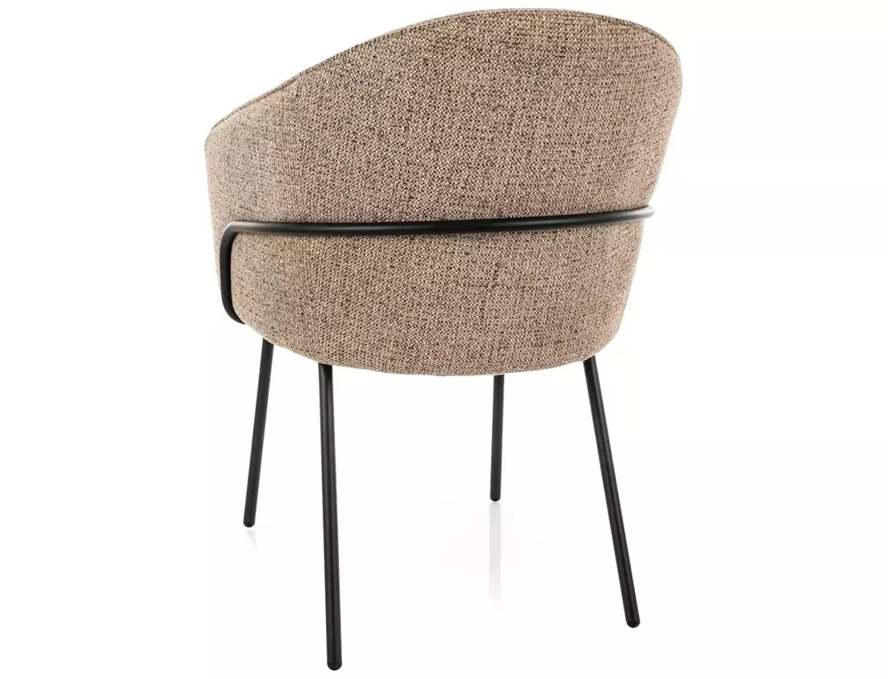 Scaun tapițat NAO NOELLE – 51x60x82 cm, bej inchis / negru mat [2]