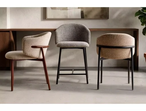 Scaun tapițat OSAKA 253 – 54x48x77 cm, bej 253 / nuc [2]