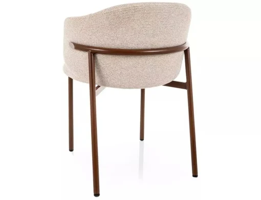 Scaun tapițat OSAKA D 255 – 54x48x77 cm, bej deschis / nuc [3]